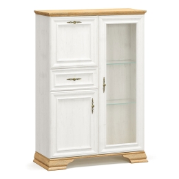 ΒΙΤΡΙΝΑ JADEN PAKOWORLD GOLDEN OAK-ΛΕΥΚΟ ANTIQUE 93,5X39X133ΕΚ