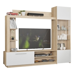 ΣΥΝΘΕΤΟ ΣΑΛΟΝΙΟΥ JUNE PAKOWORLD SONOMA-ΛΕΥΚΟ 204X35X177ΕΚ