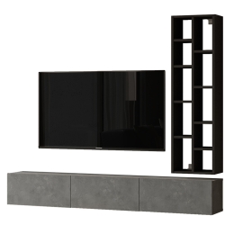 ΣΥΝΘΕΤΟ ΣΑΛΟΝΙΟΥ ΕΠΙΤΟΙΧΙΟ ESMERALDA PAKOWORLD CEMENT-ΜΑΥΡΟ 174.5X27X145ΕΚ