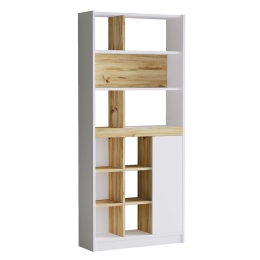 ΒΙΒΛΙΟΘΗΚΗ ZEST PAKOWORLD ΛΕΥΚΟ-SONOMA 75.5X25X170ΕΚ