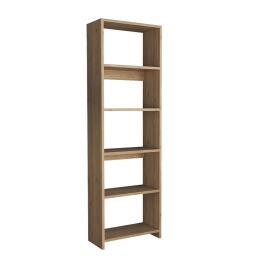 ΒΙΒΛΙΟΘΗΚΗ ROBELO PAKOWORLD ΜΕΛΑΜΙΝΗΣ OAK 48.6X22X160ΕΚ