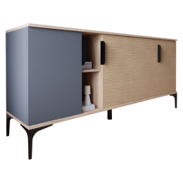 ΜΠΟΥΦΕΣ TAJESY PAKOWORLD ΜΕΛΑΜΙΝΗΣ ΑΝΘΡΑΚΙ-OAK 180X40X78ΕΚ