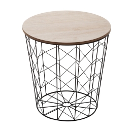 ΒΟΗΘΗΤΙΚΟ ΤΡΑΠΕΖΙ ΣΑΛΟΝΙΟΥ CABEL PAKOWORLD OAK-ΜΑΥΡΟ Φ37.5X37ΕΚ