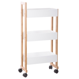 ΤΡΟΛΕΙ-ΡΑΦΙΕΡΑ 3ΟΡΟΦΗ JASTIN PAKOWORLD BAMBOO ΦΥΣΙΚΟ 38X20X80ΕΚ