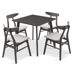 TΡΑΠΕΖΑΡΙΑ BENSON - ORLEAN PAKOWORLD ΣΕΤ 5ΤΜΧ RUSTIC GREY - ΥΦΑΣΜΑ ΓΚΡΙ 80X80X75ΕΚ