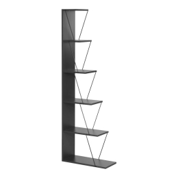 ΒΙΒΛΙΟΘΗΚΗ MINI TARS PAKOWORLD  ΑΝΘΡΑΚΙ-ΜΑΥΡΟ 50X22X150ΕΚ