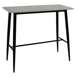 TΡΑΠΕΖΙ ΜΠΑΡ HARRIET PAKOWORLD MDF CEMENT-ΜΑΥΡΟ 120X60X105ΕΚ