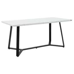 TΡΑΠΕΖΙ GEMMA PAKOWORLD ΛΕΥΚΟ ΜΑΡΜΑΡΟΥ-ΜΑΥΡΟ 160X90X75ΕΚ