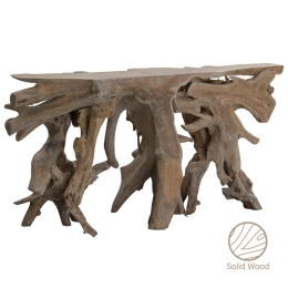 ΚΟΝΣΟΛΑ ROOT PAKOWORLD ΧΕΙΡΟΠΟΙΗΤΗ TEAK ΞΥΛΟ ΦΥΣΙΚΟ 150X40X80ΕΚ
