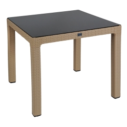 ΤΡΑΠΕΖΙ EXPLORE PAKOWORLD ΜΕ UV PROTECTION PP CAPPUCINO 90X90X73.5ΕΚ