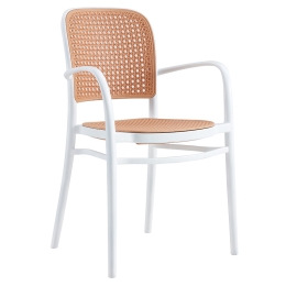 ΠΟΛΥΘΡΟΝΑ JUNIPER PAKOWORLD ΜΕ UV PROTECTION PP ΜΠΕΖ- ΛΕΥΚΟ 56X52.5X86.5ΕΚ.
