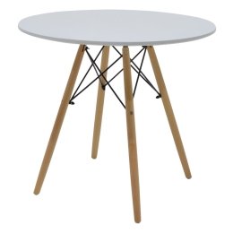 ΤΡΑΠΕΖΙ JULITA PAKOWORLD MDF ΛΕΥΚΟ-ΠΟΔΙΑ ΦΥΣΙΚΟ Φ80X73ΕΚ