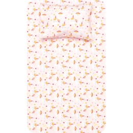 Borea Σεντόνι Φανελένιο Σετ Unicorn 160 x 240 cm + 50 x 70 cm Ροζ