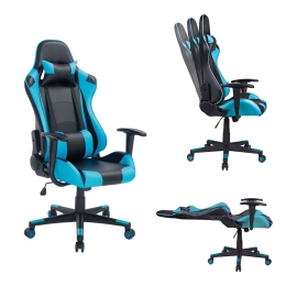BF8000 GAMING ΠΟΛΥΘΡΟΝΑ ΓΡΑΦΕΙΟΥ, ΑΝΑΚΛΙΣΗ ΠΛΑΤΗΣ ΕΩΣ 90°, PVC ΜΑΥΡΟ - ΜΠΛΕ