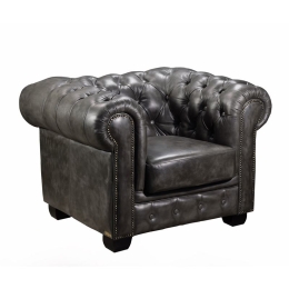 CHESTERFIELD BIRMINGHAM ΠΟΛΥΘΡΟΝΑ ΣΑΛΟΝΙΟΥ ΚΑΘΙΣΤΙΚΟΥ, ΔΕΡΜΑ ANTIQUE GREY