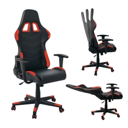 BF9150 GAMING ΠΟΛΥΘΡΟΝΑ ΓΡΑΦΕΙΟΥ, ΑΝΑΚΛΙΣΗ ΠΛΑΤΗΣ ΕΩΣ 90°, PU ΜΑΥΡΟ - ΚΟΚΚΙΝΟ