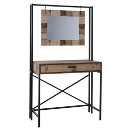 PALLET-W ΤΟΥΑΛΕΤΑ + ΚΑΘΡΕΠΤΗΣ ΜΕΤΑΛΛΟ ΒΑΦΗ ΜΑΥΡΟ - ANTIQUE OAK