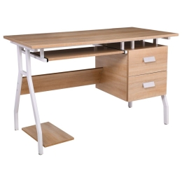 UNIT ΓΡΑΦΕΙΟ Η/Υ ΜΕΤΑΛΛΟ ΒΑΦΗ ΑΣΠΡΟ, MELAMINE ΑΠΟΧΡΩΣΗ SONOMA