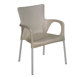 LARA ΠΟΛΥΘΡΟΝΑ PRO DINING ΣΤΟΙΒΑΖΟΜΕΝΗ, ALU SILVER, PP - UV PROTECTION ΑΠΟΧΡΩΣΗ TORTORA