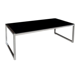 ACTION ΤΡΑΠΕΖΑΚΙ ΣΑΛΟΝΙΟΥ - ΚΑΘΙΣΤΙΚΟΥ 120X60CM INOX - ΜΑΥΡΟ ΓΥΑΛΙ 8MM