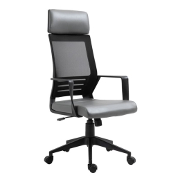 BF2500 ΠΟΛΥΘΡΟΝΑ ΓΡΑΦΕΙΟΥ ΔΙΕΥΘΥΝΤΗ MESH ΜΑΥΡΟ - PU ΓΚΡΙ