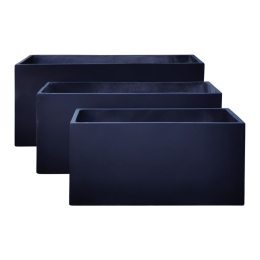FLOWER POT-12 SET 3 ΤΕΜΑΧΙΩΝ: 80X40X40CM + 100X45X45CM + + 122X55X55 ΑΠΟΧΡΩΣΗ DARK GREY