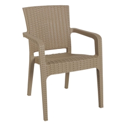LORA ΠΟΛΥΘΡΟΝΑ ΚΗΠΟΥ ΣΤΟΙΒΑΖΟΜΕΝΗ, PP (RATTAN LOOK) ΑΠΟΧΡΩΣΗ CAPPUCCINO