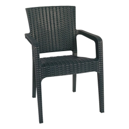 LORA ΠΟΛΥΘΡΟΝΑ ΚΗΠΟΥ ΣΤΟΙΒΑΖΟΜΕΝΗ, PP (RATTAN LOOK) ΑΠΟΧΡΩΣΗ ΑΝΘΡΑΚΙ