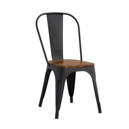 RELIX WOOD ΚΑΡΕΚΛΑ ΜΕΤΑΛΛΟ ΒΑΦΗ ΜΑΥΡΟ EXTRA MATTE, ΚΑΘΙΣΜΑ DARK OAK, ΣΤΟΙΒΑΖΟΜΕΝΗ
