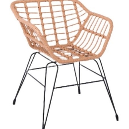 SALSA-S ΠΟΛΥΘΡΟΝΑ ΚΗΠΟΥ, ΜΕΤΑΛΛΟ ΒΑΦΗ ΜΑΥΡΟ, WICKER ΦΥΣΙΚΟ (ΧΩΡΙΣ ΜΑΞΙΛΑΡΙ)