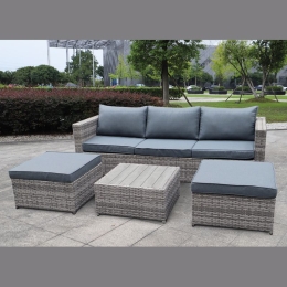PRIMERA SET ΚΑΘΙΣΤΙΚΟ ΚΗΠΟΥ ALU, WICKER & ΜΑΞΙΛΑΡΙΑ ΓΚΡΙ, ΚΑΝΑΠΕ ΜΕ ΛΕΙΤΟΥΡΓΙΑ ΑΝΑΚΛΗΣΗΣ