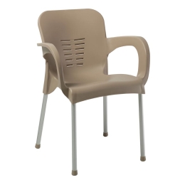 LARA-II ΠΟΛΥΘΡΟΝΑ DINING ΣΤΟΙΒΑΖΟΜΕΝΗ, ALU SILVER, PP TORTORA