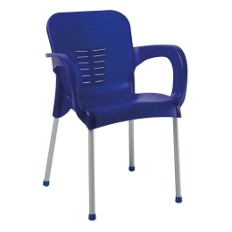 LARA-II ΠΟΛΥΘΡΟΝΑ DINING ΣΤΟΙΒΑΖΟΜΕΝΗ, ALU SILVER, PP ΜΠΛΕ