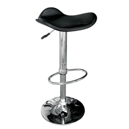 SADDLE ΣΚΑΜΠΟ BAR, ΒΑΣΗ ΧΡΩΜΙΟ, PVC ΜΑΥΡΟ, ΡΥΘΜΙΣΗ ΥΨΟΥΣ, ΠΕΡΙΣΤΡΕΦΟΜΕΝΟ