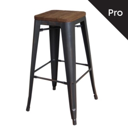 RELIX WOOD ΣΚΑΜΠΟ BAR-PRO, ΣΤΟΙΒΑΖΟΜΕΝΟ, ΜΕΤΑΛΛΟ ΒΑΦΗ ANTIQUE BLACK,ΚΑΘΙΣΜΑ DARK OAK