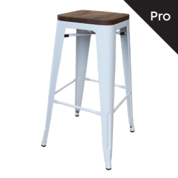 RELIX WOOD ΣΚΑΜΠΟ BAR-PRO, ΣΤΟΙΒΑΖΟΜΕΝΟ, ΜΕΤΑΛΛΟ ΒΑΦΗ ΑΣΠΡΟ, ΚΑΘΙΣΜΑ DARK OAK