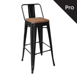 RELIX WOOD ΣΚΑΜΠΟ BAR-PRO ΜΕ ΠΛΑΤΗ, ΜΕΤΑΛΛΟ ΒΑΦΗ ΜΑΥΡΟ, ΑΠΟΧΡΩΣΗ ΞΥΛΟΥ DARK OAK