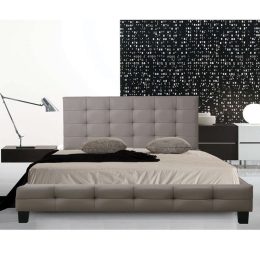 FIDEL ΚΡΕΒΑΤΙ ΔΙΠΛΟ ΓΙΑ ΣΤΡΩΜΑ 160X200CM, PU ΑΠΟΧΡΩΣΗ CAPPUCCINO